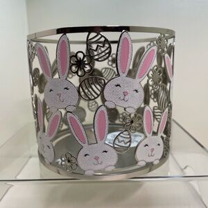 Bath & Body Works Silver and Pink Bunny Candle Holder